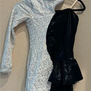 Sparkling Black and White Kids Dance Costume/ style J5187